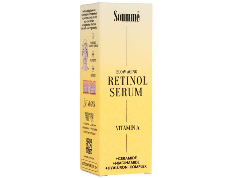 Anti Aging Retinol Serum - 50ml mit Ceramiden, Hyaluron-Komplex, Niacinamiden, Bakuchiol, Resveratol, Q10, Squalan, Vitamin E - Soummé GmbH