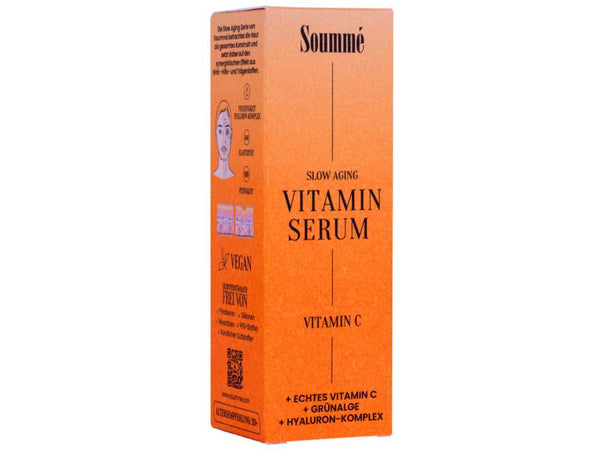 Anti Aging Vitamin C Serum - 50ml mit 11% Vitamin C, Grünalge, Ferulasäure, Pentavitin, Hyaluron-Komplex und Gurkenwasser - Soummé GmbH
